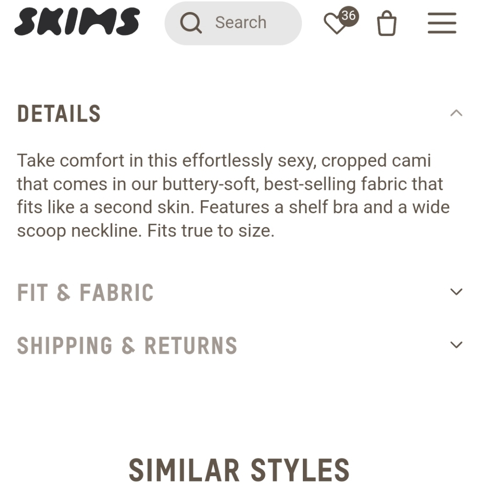 SKIMS Fits Everybody Cropped Cami - Picture 10 of 11